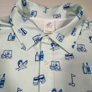 Laid Back Links Performance Polo Stretchy Men's‎ Medium Golf Shirt Short Sleeve